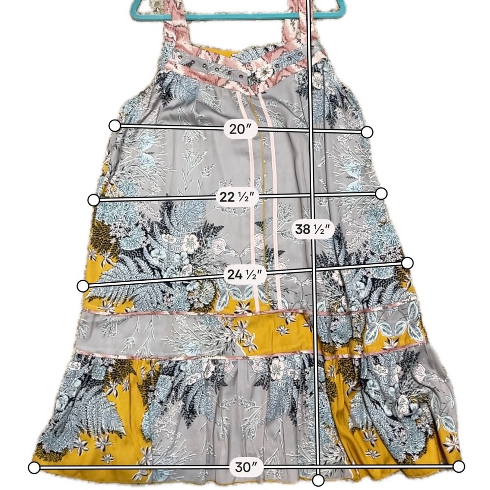 Tiny by Anthropologie Floral Midi Dress Sleeveless Fairy Whimsical Boho Large - Picture 6 of 9